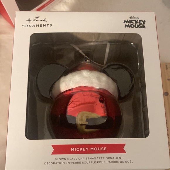 Hallmark Disney Mickey and Minnie Mouse GLASS Ornaments - Picture 8 of 13